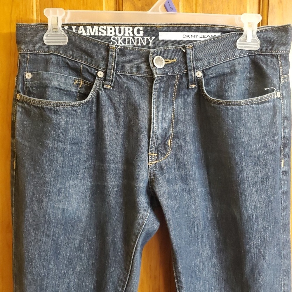 DKNY Jeans 32x32 Williamsburg Skinny Mens Blue Dark Wash Denim Casual Trousers